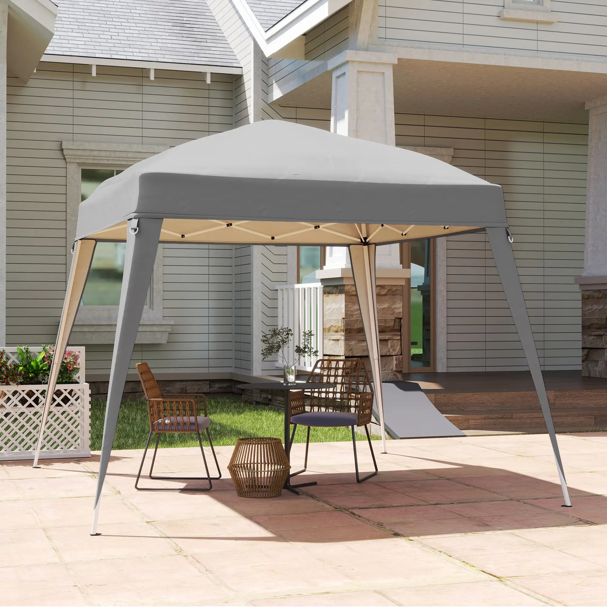 Outsunny Ersatzdach 3x3 m Hellgrau für Pavillon