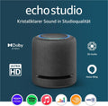 Echo Studio (Neueste Generation) | Der beste Klang, den unsere smarten WLAN- und Bluetooth-Lautsprecher je geboten haben – mit Dolby Atmos, 3D-Audio, Smart-Home-Hub und Alexa | Weiß
