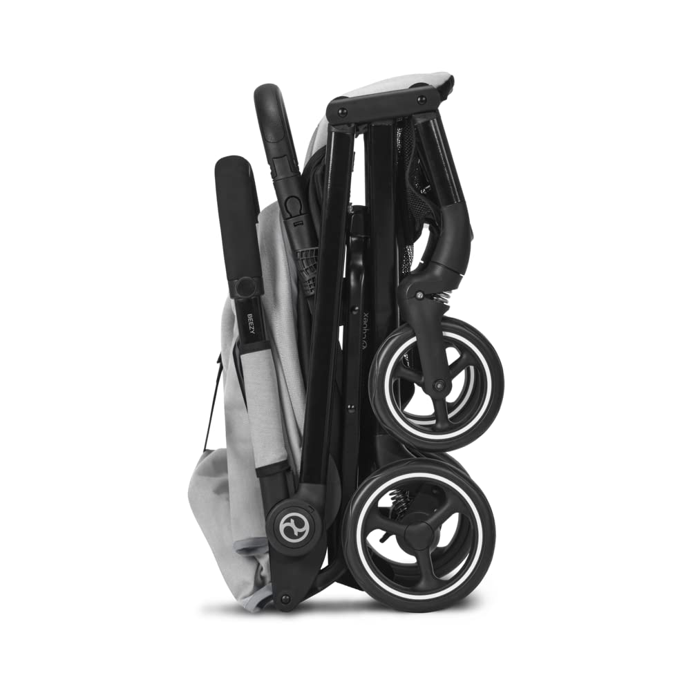 Cybex Gold Kinderwagen Beezy mit One-Pull Harness, Ab Geburt bis ca. 4 Jahre (max. 22 kg), Kompakt und ergonomisch, Almond Beige (Beige mit schwarzem Rahmen)