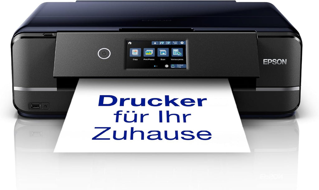 Epson Expression Photo XP-970 3-in-1 Tintenstrahl-Multifunktionsgerät Drucker (Scanner, Kopierer, WiFi, Ethernet, Duplex, 10,9 cm Touchscreen, Einzelpatronen, 6 Farben, DIN A3) schwarz, 10 x 15 cm