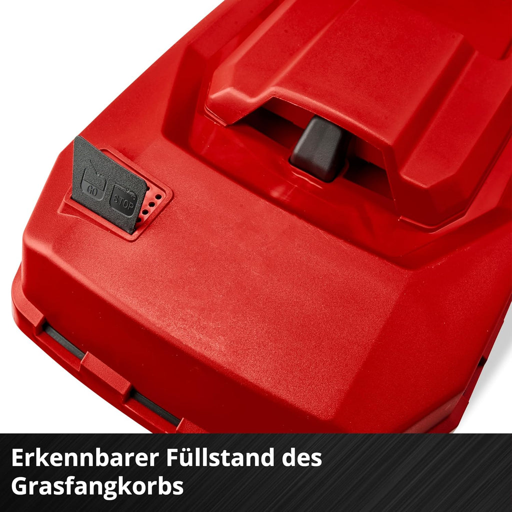 Einhell Akku-Rasenmher RASARRO 36/38 Kit Power X-Change (36 V, 38 cm Schnittbreite, 450 m, Brushless, Mulchfunktion, 45L Fangkorb, inkl. 2x 4,0 Ah Akkus + Twincharger)