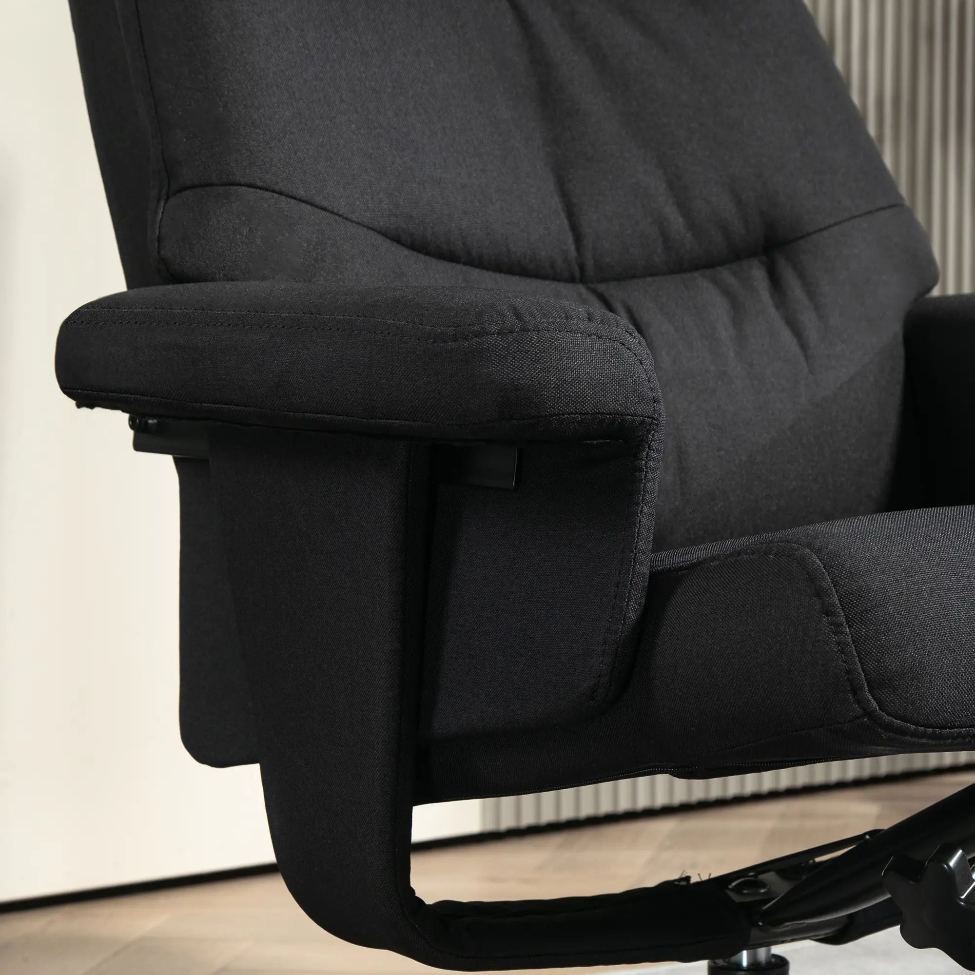 HOMCOM Relaxsessel mit Hocker & Liegefunktion Schwarz