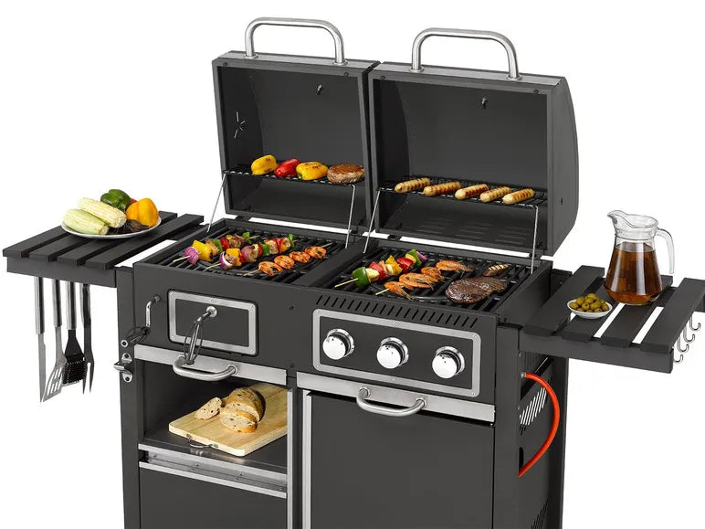 tepro Kohle-Gas-Grill »Toronto Kombi«, 8,7 kW Leistung, 3 Edelstahlbrenner, 2 Ablagen