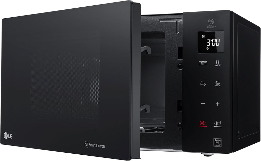 LG MH6535GIS Mikrowelle mit Inverter Technologie & Quarz Grill, 25 Liter Kapazitt, 1000 W, Automatikprogramme, einstellbare Leistungsstufen für optimales Garen und EasyClean-Funktion, Schwarz