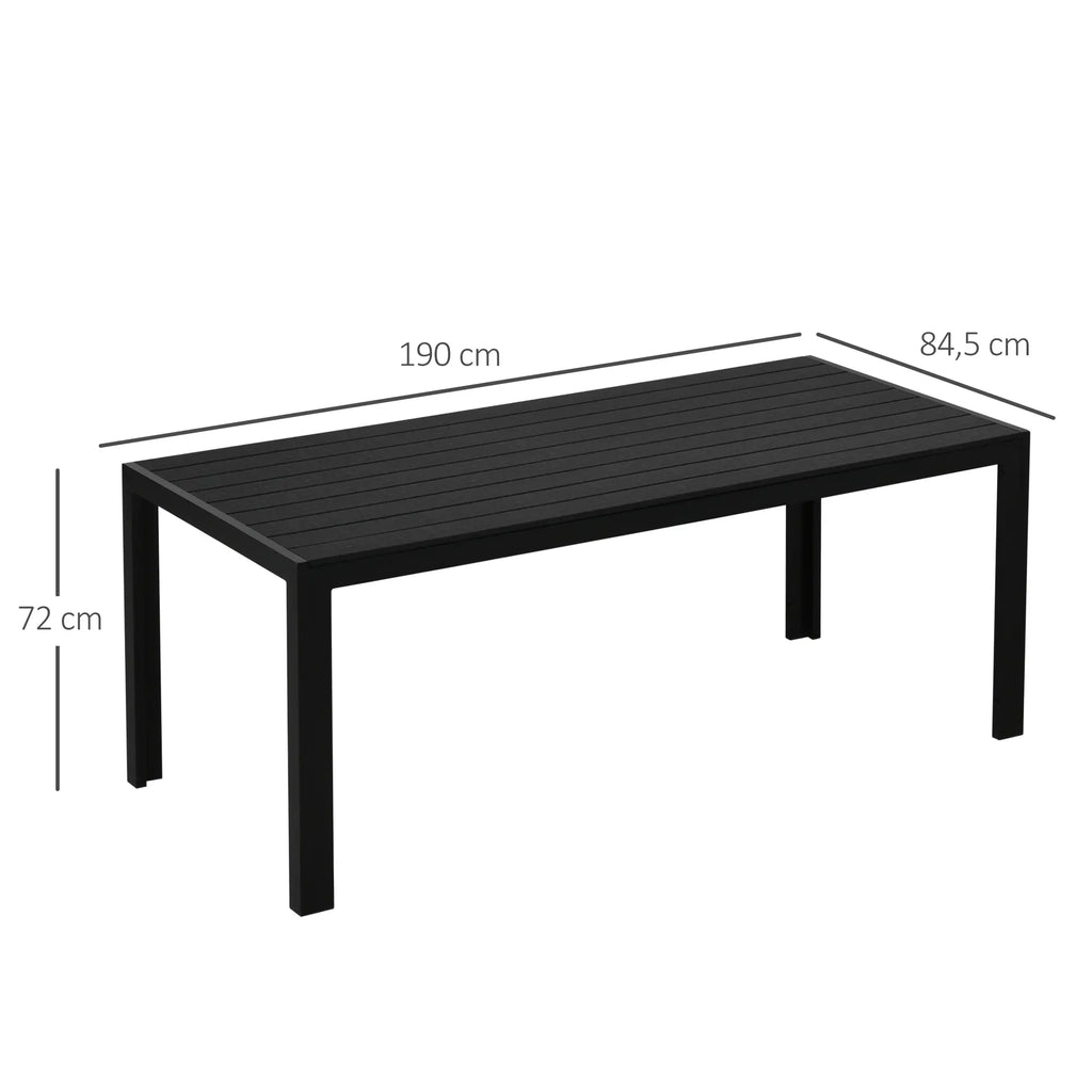 Outsunny Gartentisch Outdoor wetterfest WPC-Tischplatte Aluminium