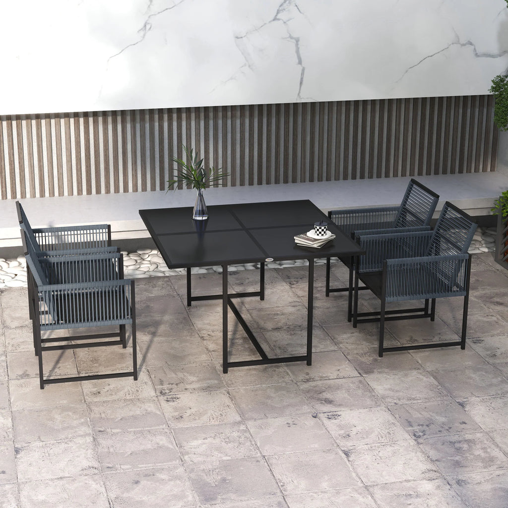 Outsunny Gartenmöbel-Set 4-Sitzer platzsparend klappbar