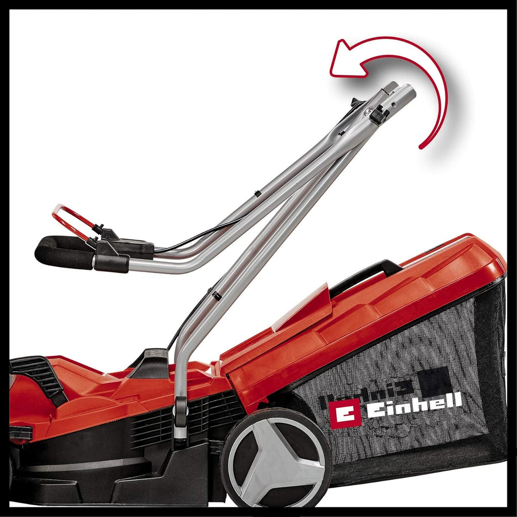 Einhell Akku-Rasenmher GE-CM 18/33 Li Kit Power X-Change (18 V, 33 cm Schnittbreite, bis 200 m, Brushless, 30L Fangkorb, 25-65 mm Schnitthhe, inkl. 4,0 Ah Akku + Ladegert)
