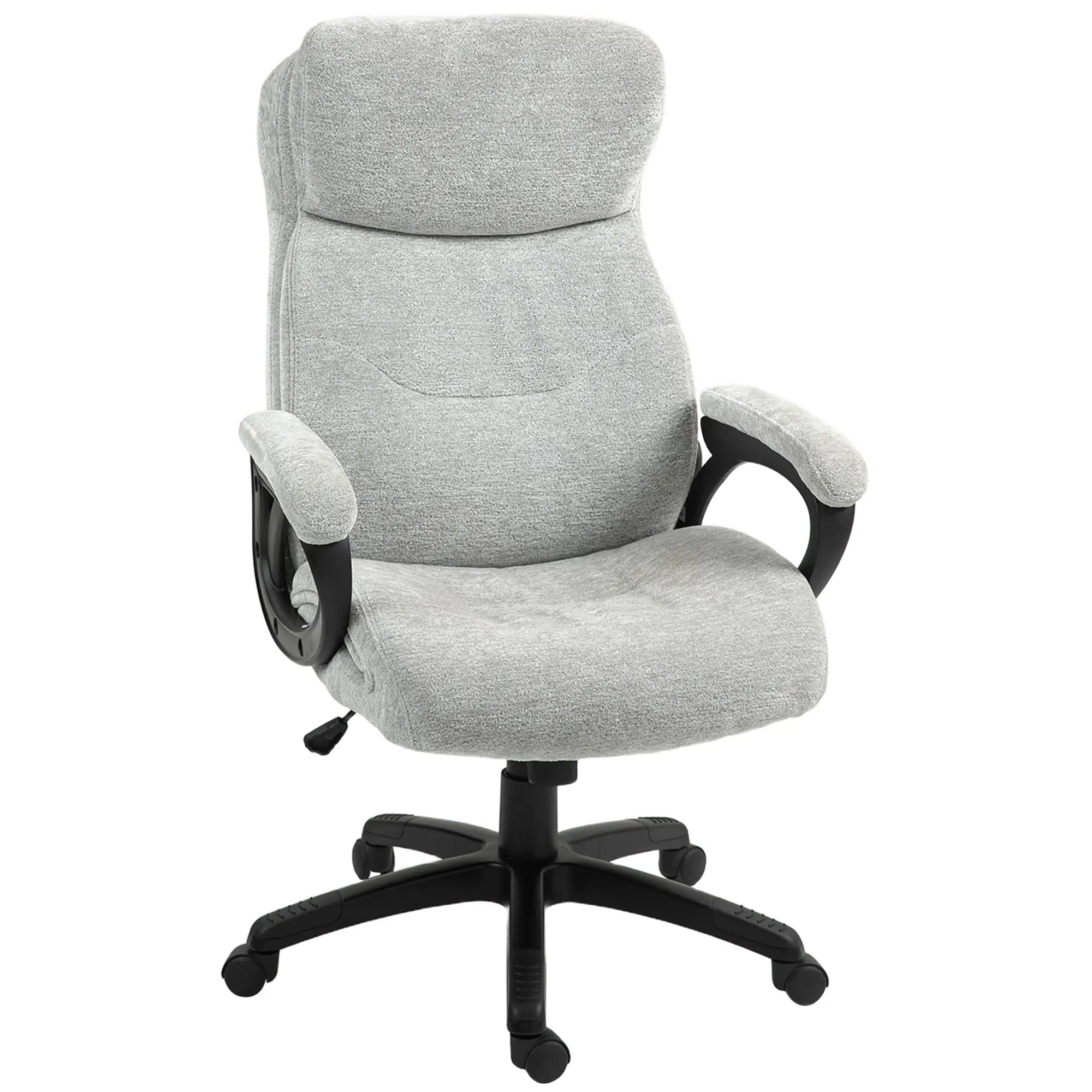 HOMCOM Ergonomischer Bürostuhl mit Wippfunktion – Hellgrau