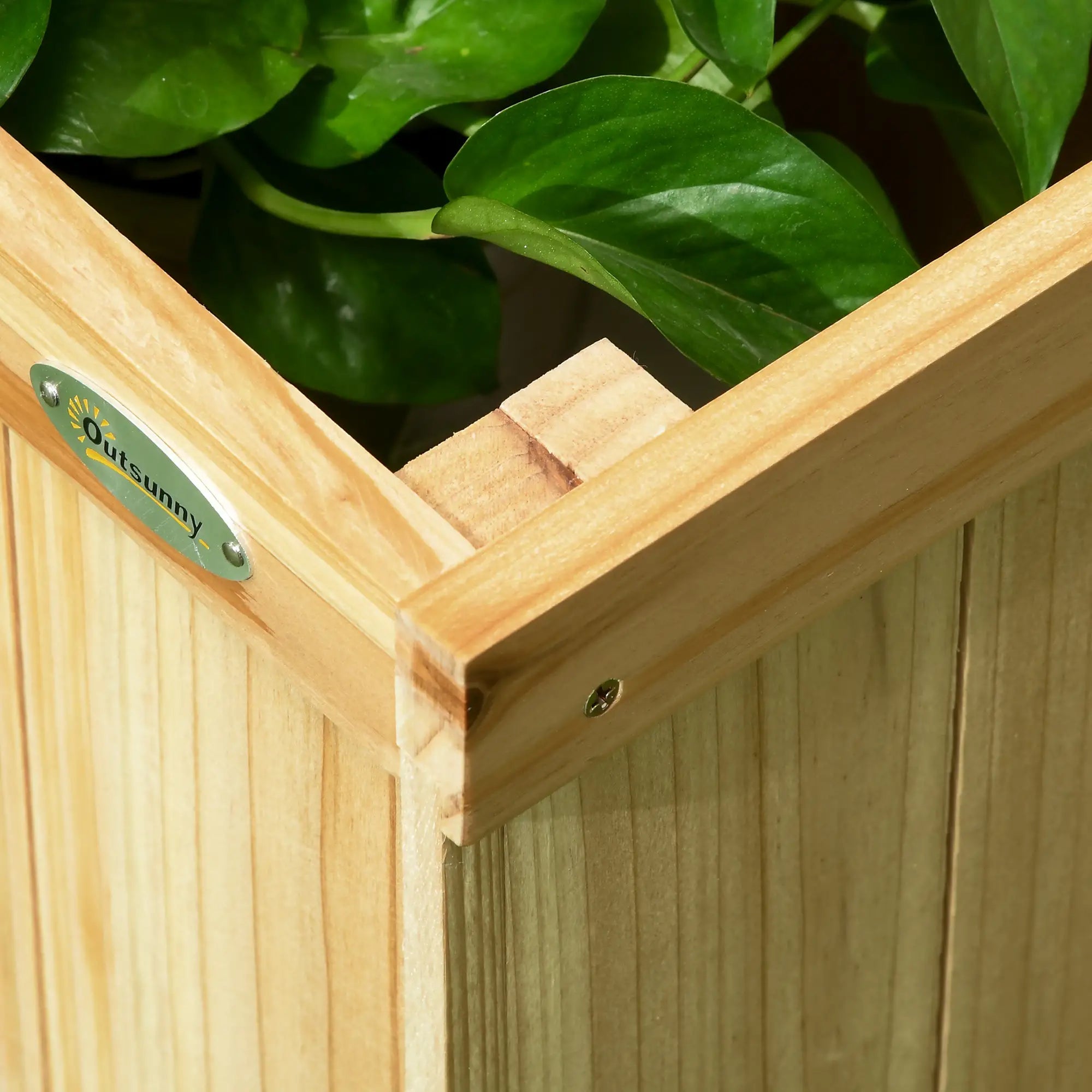 Outsunny Sichtschutz Spalier mit 4 Pflanzkästen klappbar Outdoor