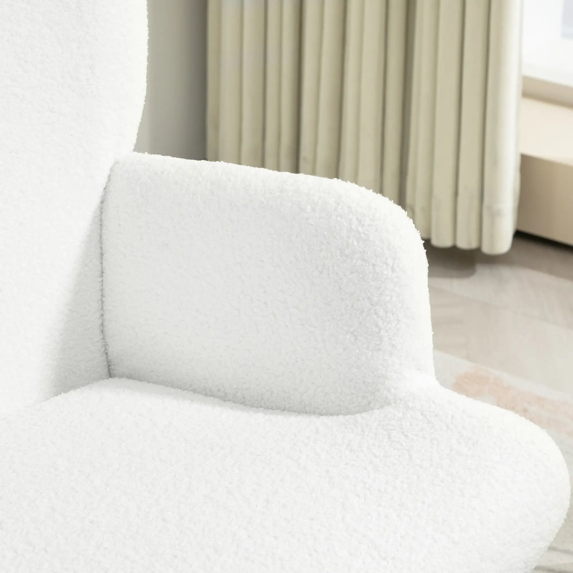 HOMCOM Relaxsessel mit Hocker Sherpa-Bezug weiß goldene Beine