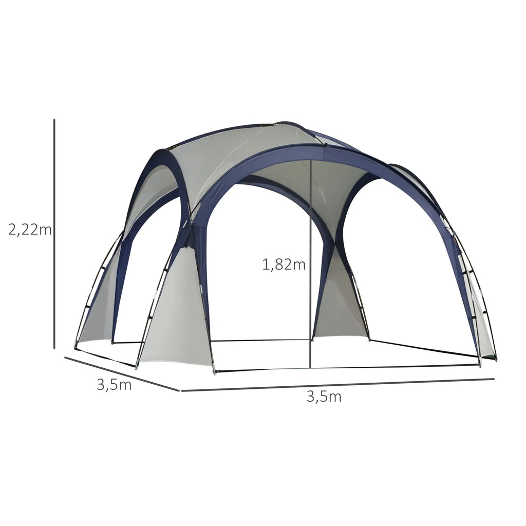 Outsunny Pavillon Gartenzelt Sonnenschutz Outdoor Glasfaser