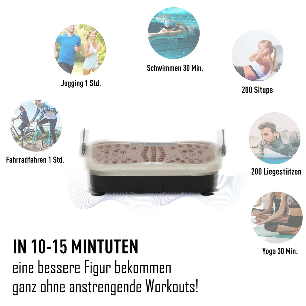 HOMCOM Vibrationsplatte Fitnessgerät 99 Stufen Musikfunktion