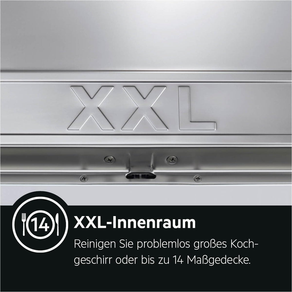 AEG Vollintegrierter Geschirrspüler 60cm, Spülmaschine Serie 7000: mit Glasschutz, Energieklasse A, Besteckschublade, personalisierte Zeit-Steuerung, leise 41dB, ComfortRails, Wasserstopp, FSE7676AP