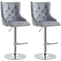 HOMCOM Barhocker 2er-Set höhenverstellbar drehbar Tufting