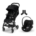 Cybex Gold Kinderwagen Beezy mit One-Pull Harness, Ab Geburt bis ca. 4 Jahre (max. 22 kg), Kompakt und ergonomisch, Almond Beige (Beige mit schwarzem Rahmen)