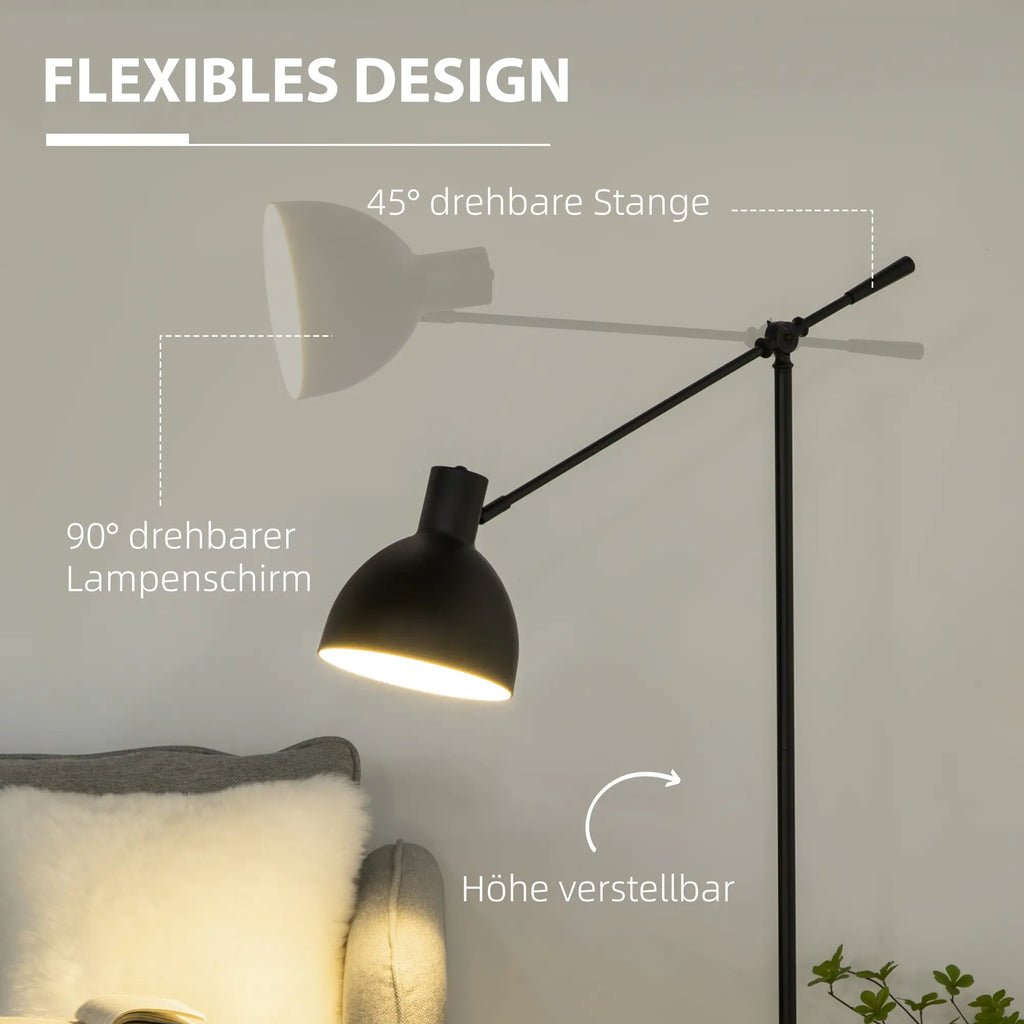 HOMCOM Stehleuchte Industrie-Design höhenverstellbar