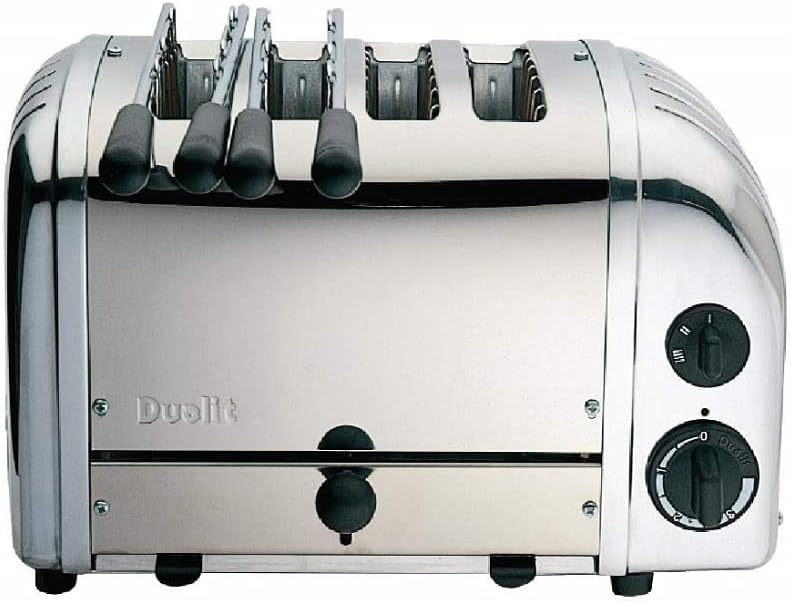Dualit Kombi-Toaster 42174 Edelstahl 4 Schlitze, 2,2 kW/230V | 4 Schlitze | Edelstahl | 80 Scheiben pro Stunde, L139