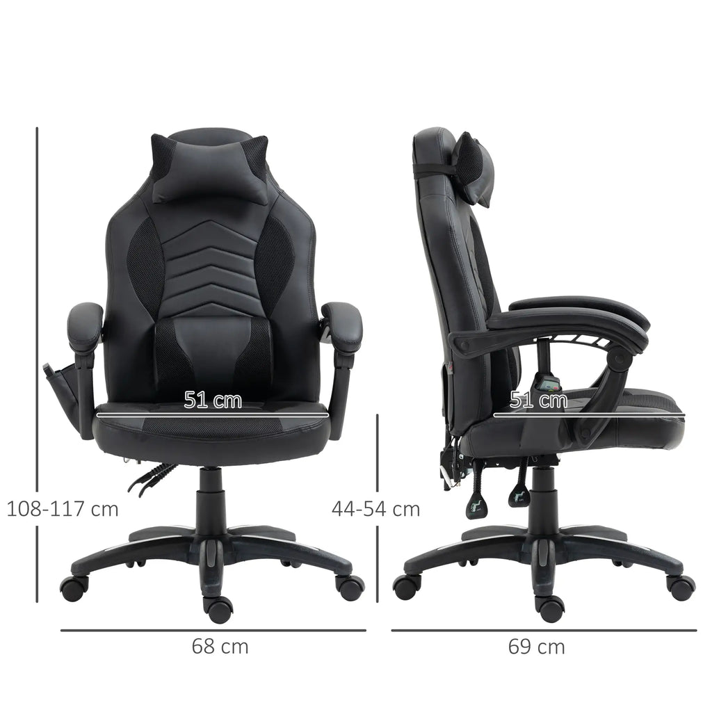 HOMCOM Gamingstuhl Massagefunktion Heizfunktion ergonomisch