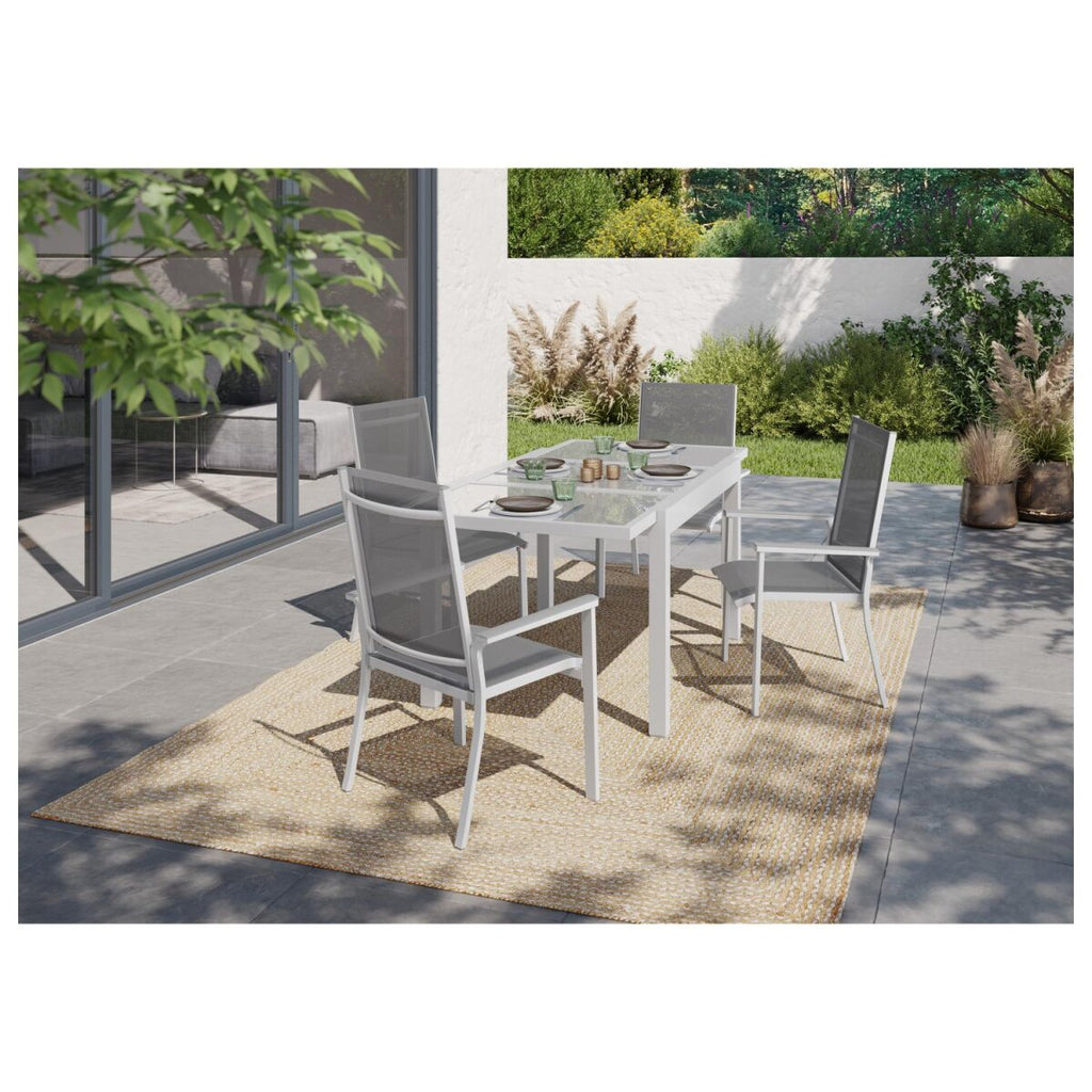 LIVARNO home Alu-Gartentisch »Houston«, ausziehbar, weiß/hellgrau - B-Ware sehr gut