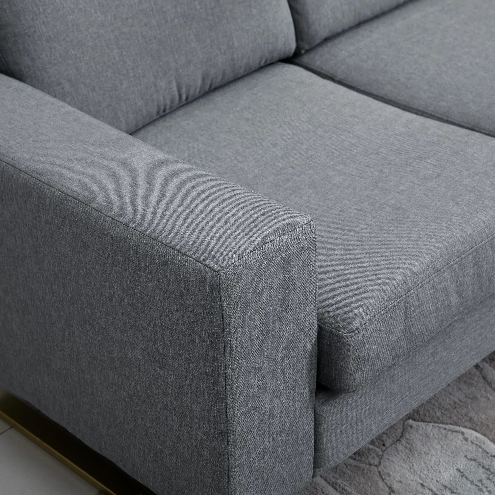 HOMCOM 3-Sitzer Sofa minimalistisches Design hoher Komfort Dunkelgrau