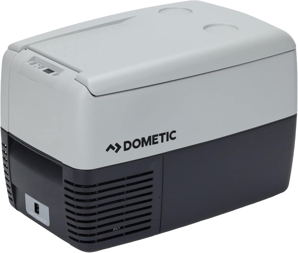 DOMETIC CoolFreeze CDF 36, tragbare elektrische Kompressor-Kühlbox/Gefrierbox, 31 Liter, 12/24 V für Auto, LKW oder Boot mit Batteriewächter, Grau