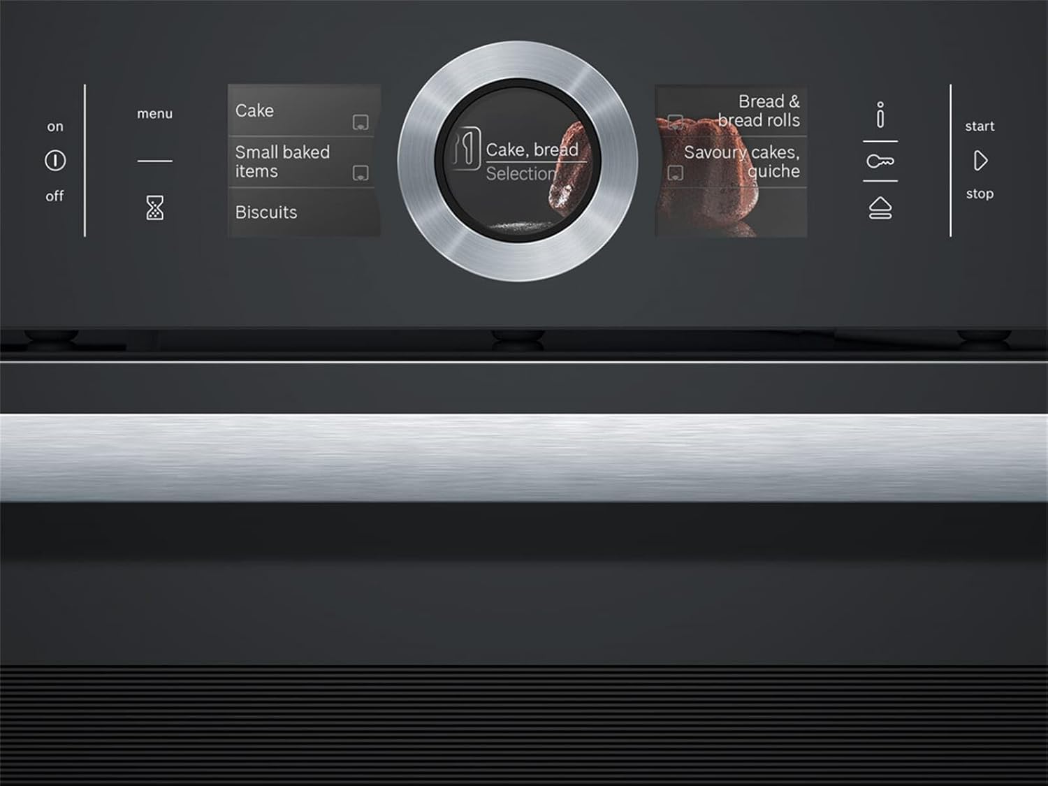 Bosch HMG7361B1, Serie 8 smarter Einbau-Backofen mit Mikrowellenfunktion, 60 x 60 cm, Made in Germany, Schwarz, Air Fry, Digitaler Bedienring, Touchdisplay, Automatikprogramme, Reinigungsunterstützung