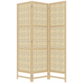 HOMCOM Paravent 3-teilig 135x180 cm aus PP-Rattan Natur