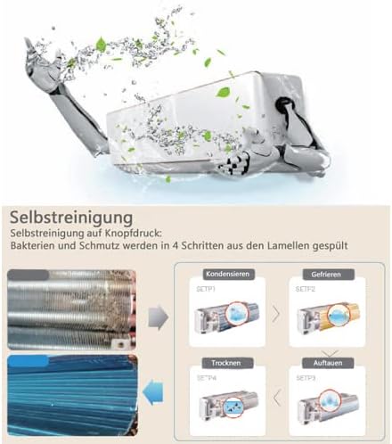 12000 BTU 3,6 kW QuickConnect ULTRA Split Klimaanlage + Heizung ECO Smart WiFi-Ready/Super Ioniser/Self-Clean/Follow Me komplett Set leise inkl. 4m QuickConnect Leitungen