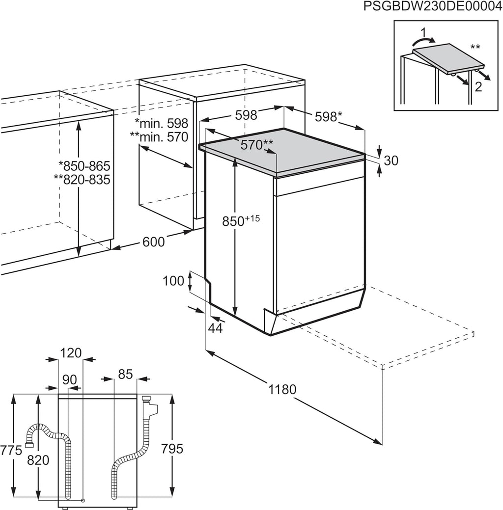 AEG Vollintegrierter Geschirrspüler 60cm, Spülmaschine Serie 7000: mit Glasschutz, Energieklasse A, Besteckschublade, personalisierte Zeit-Steuerung, leise 41dB, ComfortRails, Wasserstopp, FSE7676AP