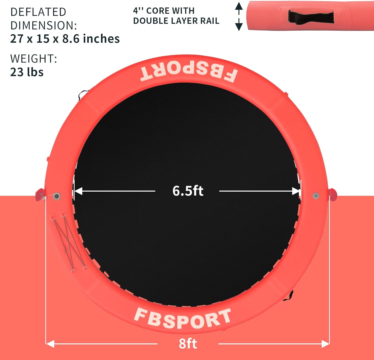 Aufblasbares Dock, schwimmende Plattform, 2,44 m aufblasbares Wasserhängematten-Schwimmdeck für See mit Getränkehalter, runder Schwimmring, Schwimmfloß, Liegeinsel, Plattformpolster
