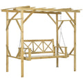 Outsunny Hollywoodschaukel Pergola höhenverstellbar Massivholz