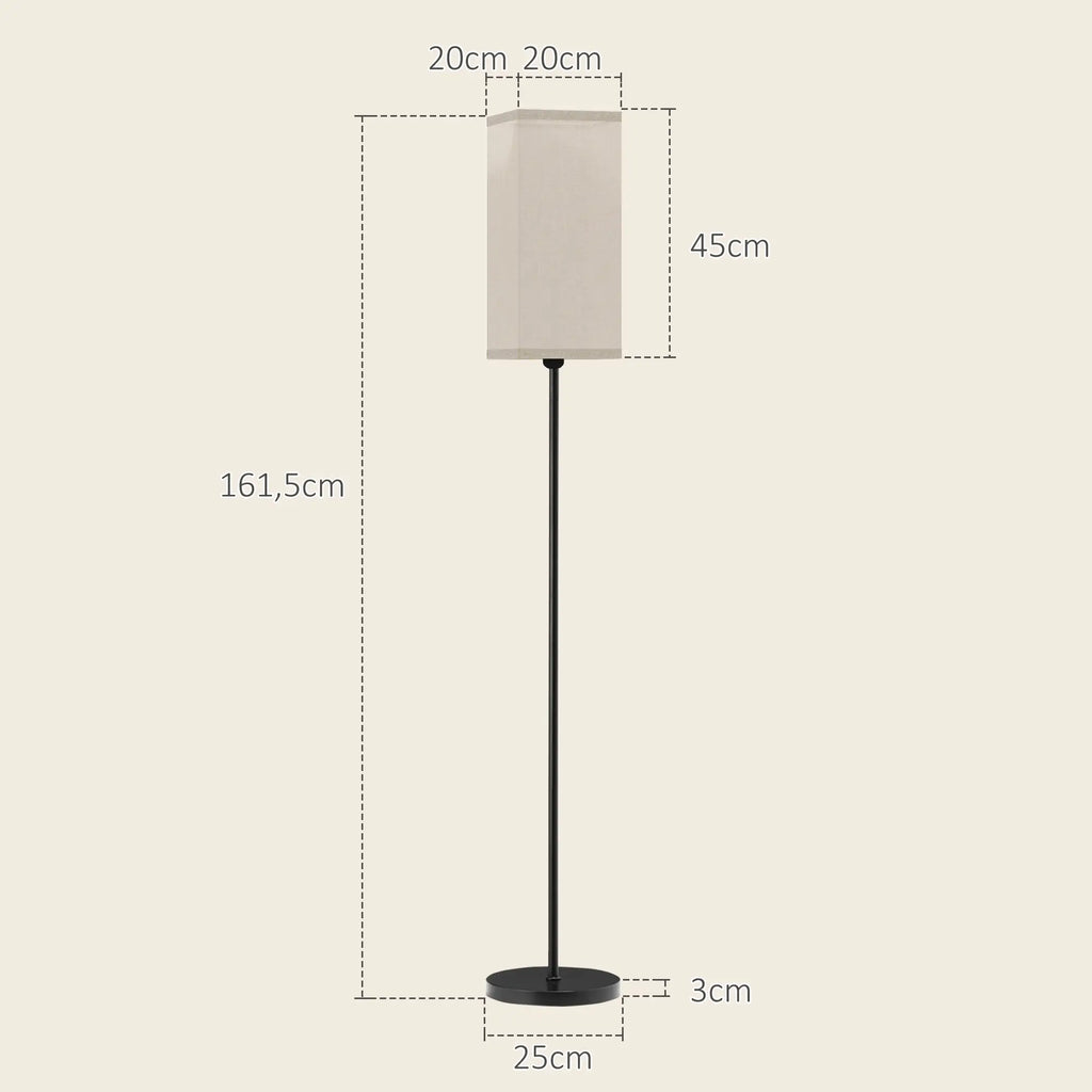 HOMCOM Stehlampe mit Fußschalter und Leinenoptik-Schirm