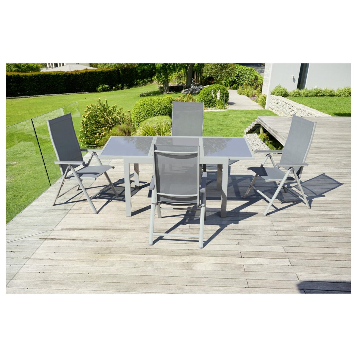 LIVARNO home Alu-Gartentisch »Houston«, ausziehbar, weiß/hellgrau - B-Ware sehr gut