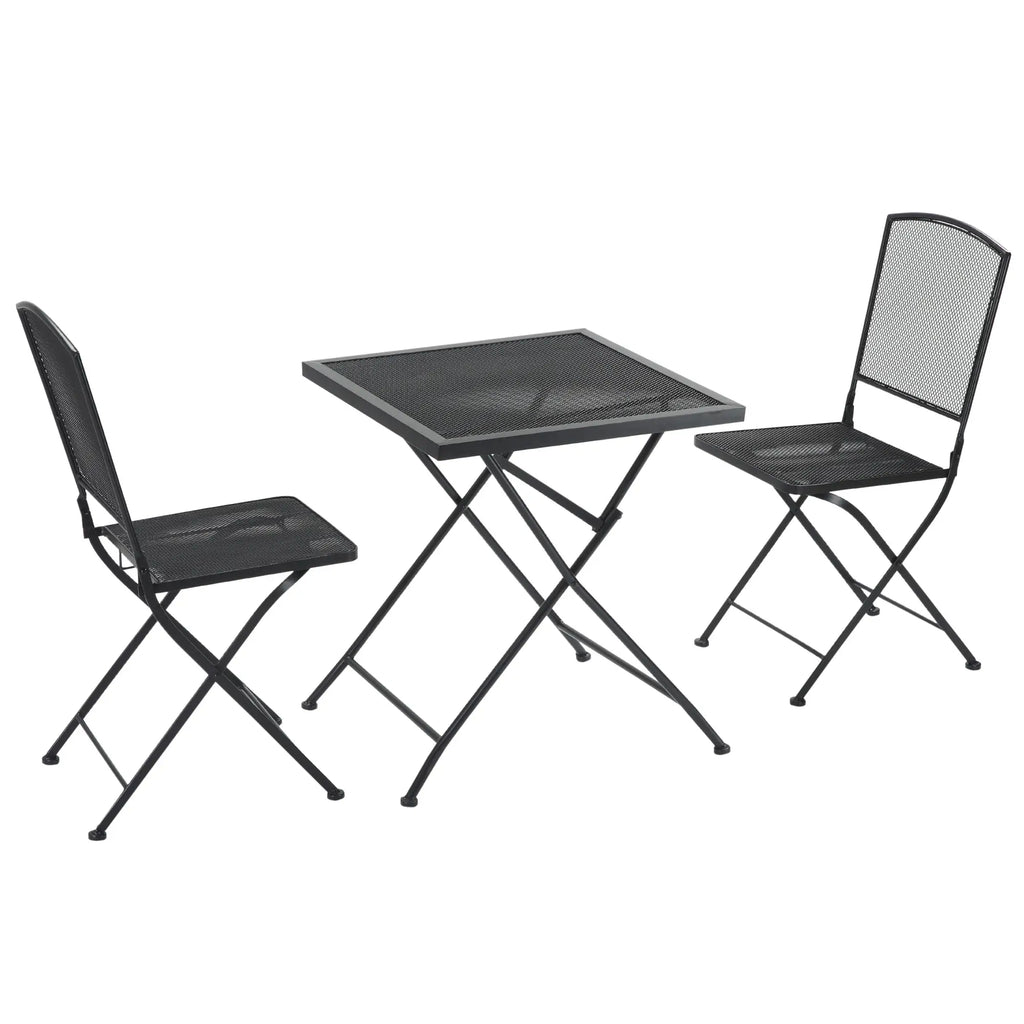 Outsunny Bistroset 3-teilig klappbar wetterfest Outdoor grau