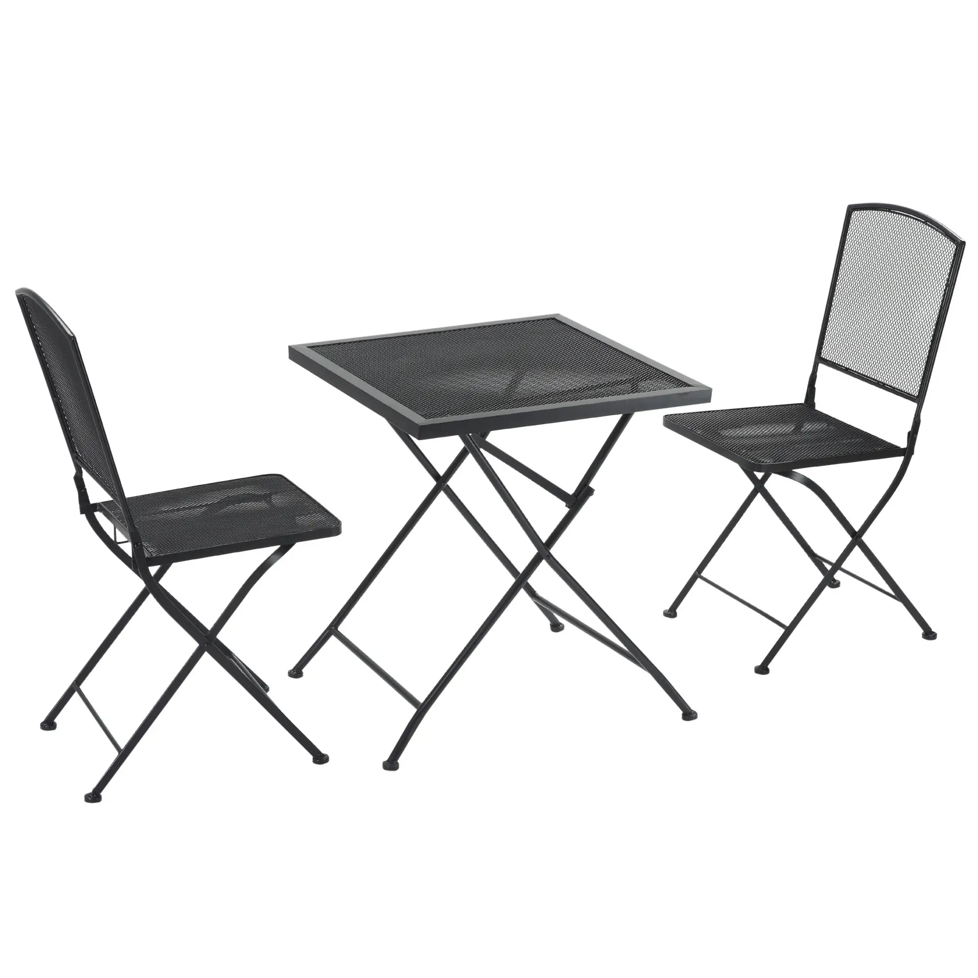 Outsunny Bistroset 3-teilig klappbar wetterfest Outdoor grau