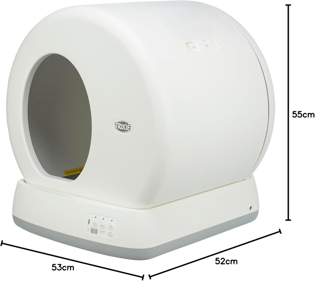 TRIXIE selbstreinigende Katzentoilette 53 x 55,5 x 52 cm – für anhaltende Sauberkeit – praktisches, elektrisches Katzenklo für Katzen ab 1,5 kg / 4 Monaten – leise & sicher - 40040