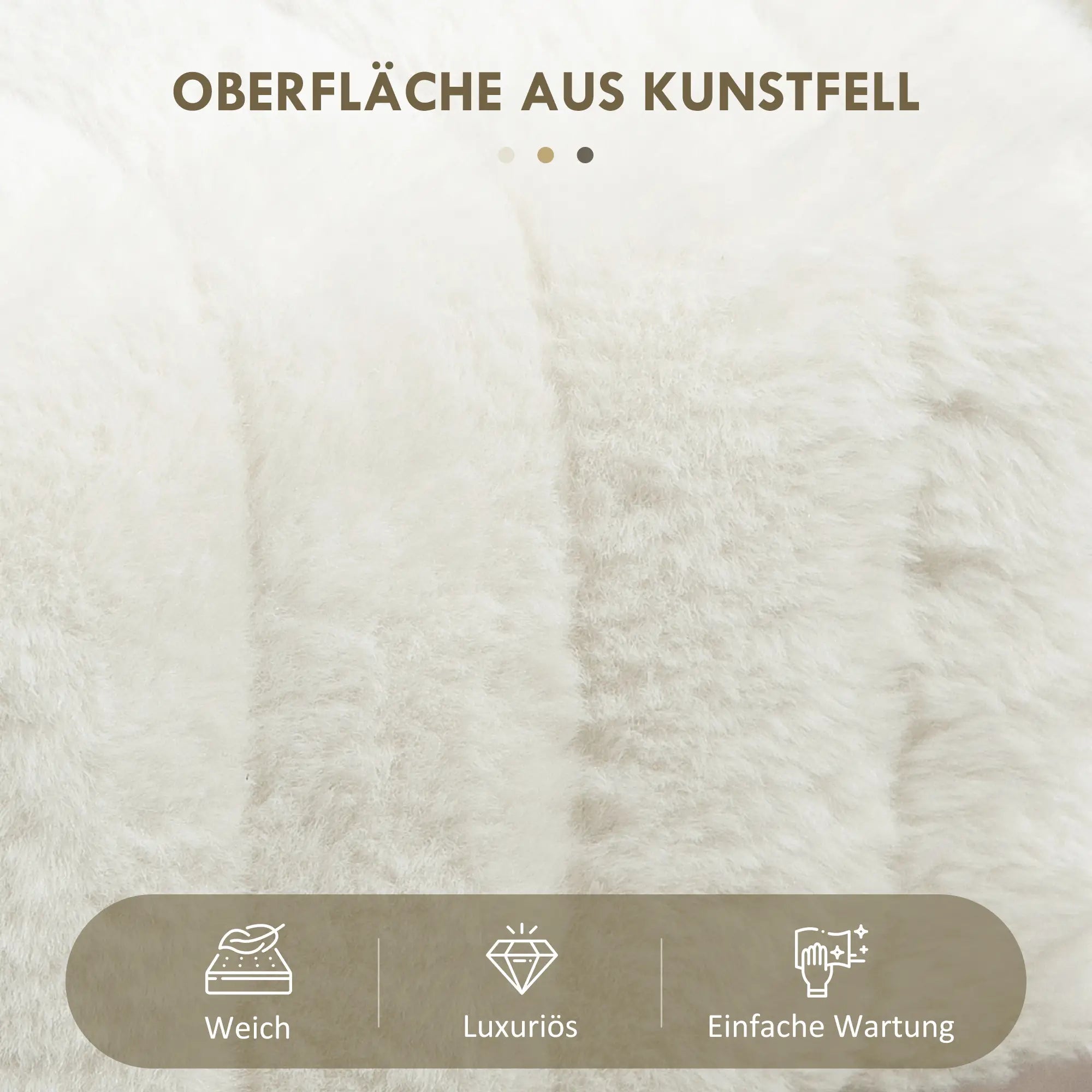 HOMCOM Polsterbank Kunstfell weich elegant Weiß