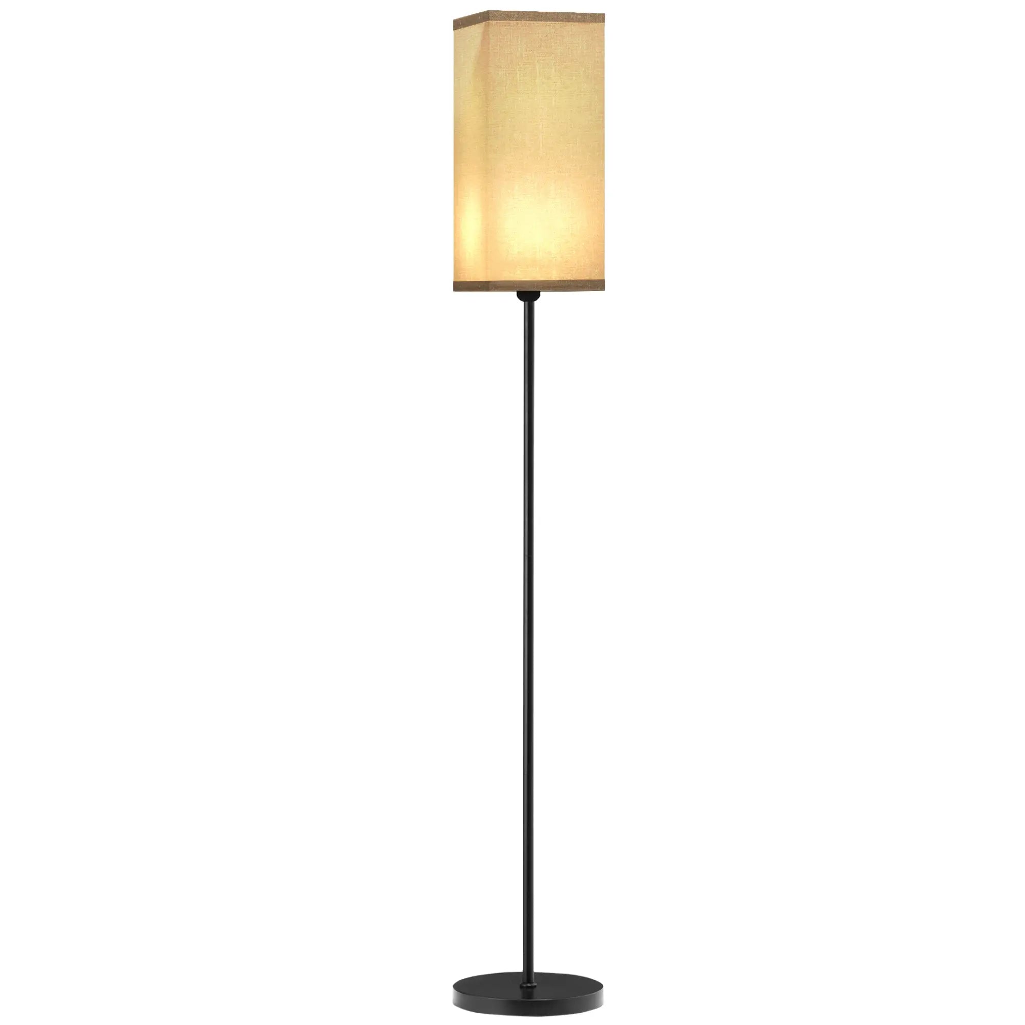 HOMCOM Stehlampe mit Fußschalter und Leinenoptik-Schirm