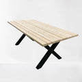 Serie Andy | Gartentisch- Eiche - inkl. Tischbein X-Form - versch. Gren