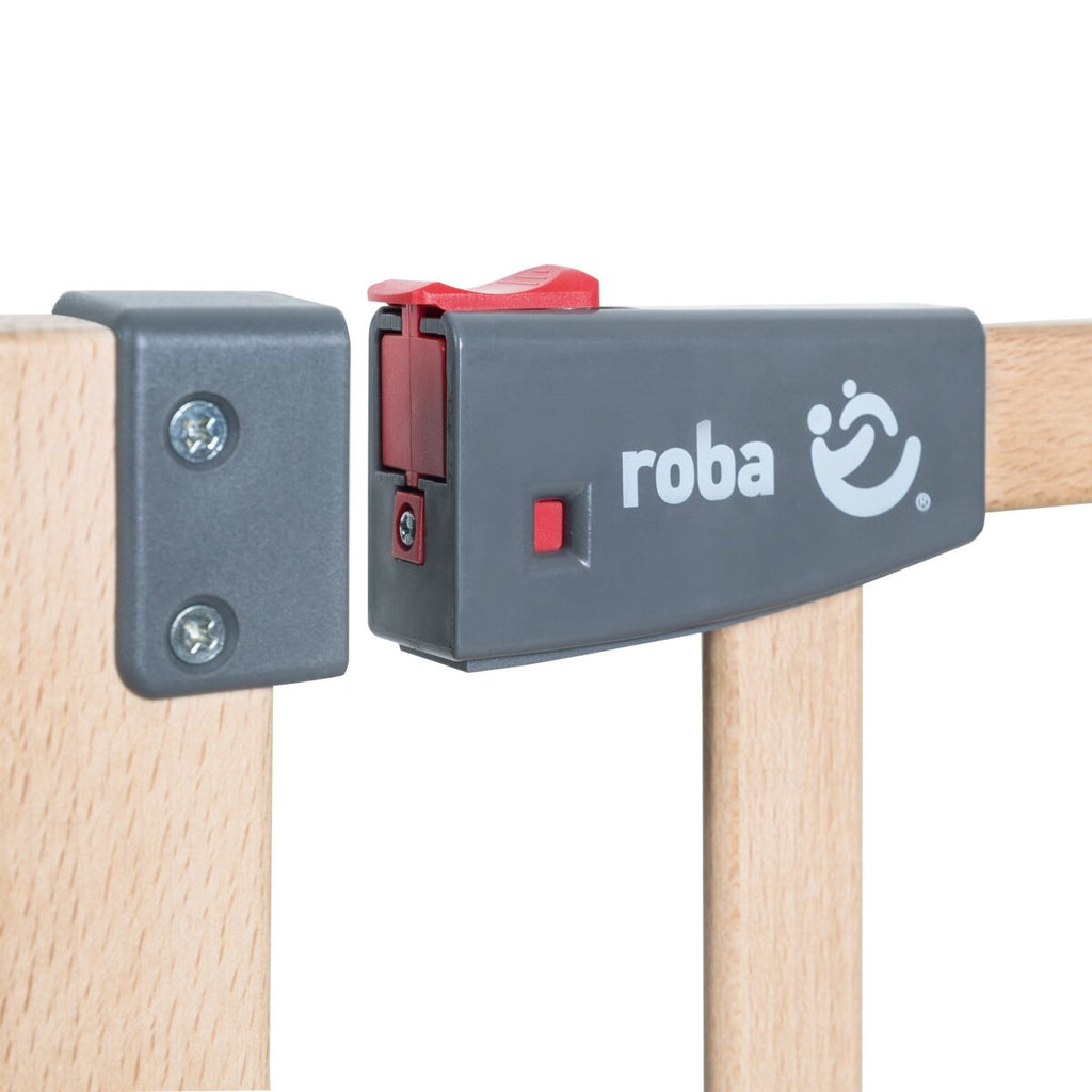 roba Türschutzgitter 'Safety Up', Schutzgitter mit Ampelfunktion, Buche massiv, 70 - 118,5 cm - B-Ware sehr gut