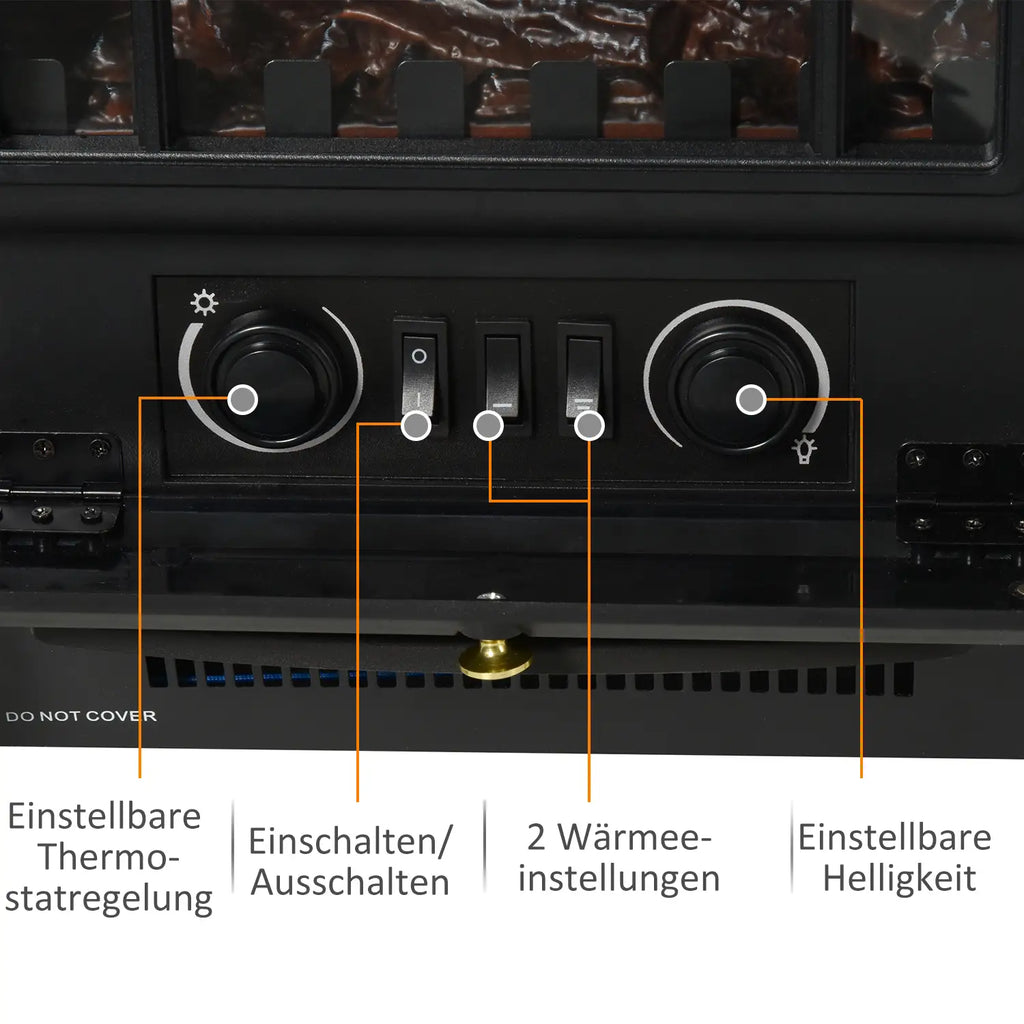 HOMCOM Elektrokamin Kaminofen Flammeneffekt Überhitzungsschutz