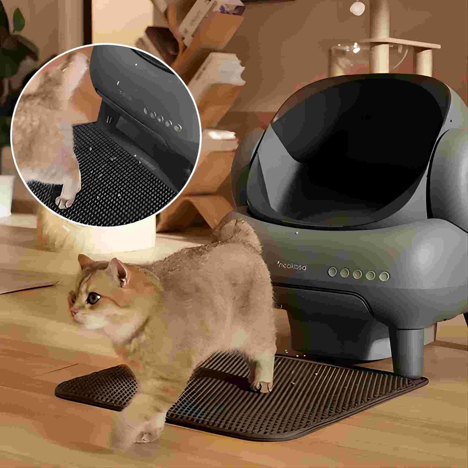Neakasa M1 Oben offene Katzenklo selbstreinigend Katzentoilette XXL, Geruchsfreie, Hygienisch, App-Steuerung, Große Fassungsvermögen, mit Katzenstreu Matte, Cat Litter Box mit für mehrere Katzen