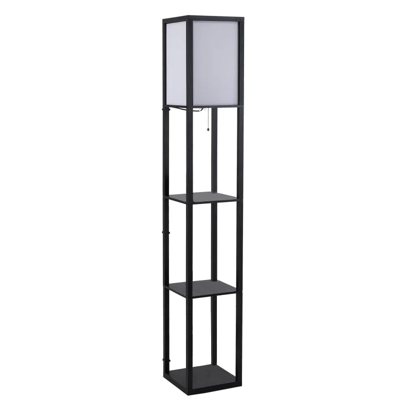HOMCOM Stehleuchte mit Regal und sanftem Licht für Wohnzimmer