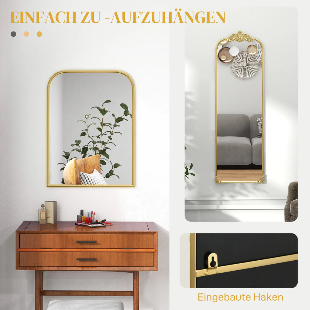 HOMCOM Wandspiegel Barockstil florale Deko abnehmbare Verzierungen