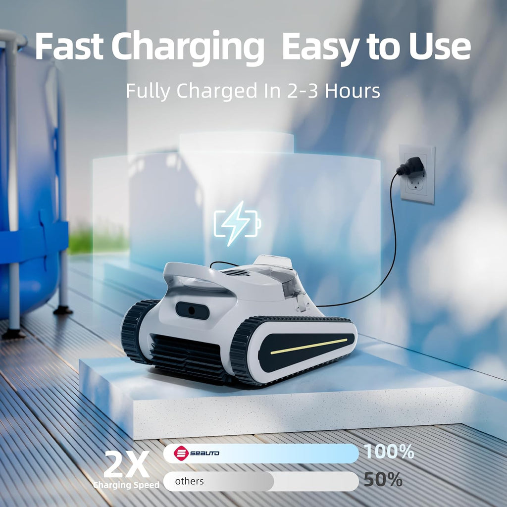 Crab Kabelloser Roboter-Poolsauger, Wandklettern, automatischer Poolreiniger, geeignet für Wände und Böden von 150 m² großen Pools