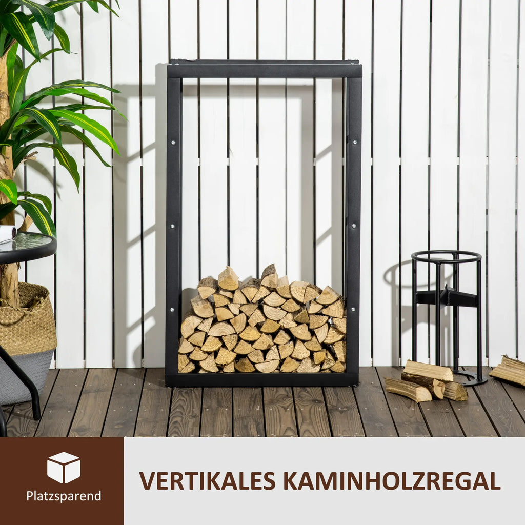 HOMCOM Kaminholzständer Kaminholzregal elegantes Design großer Stauraum