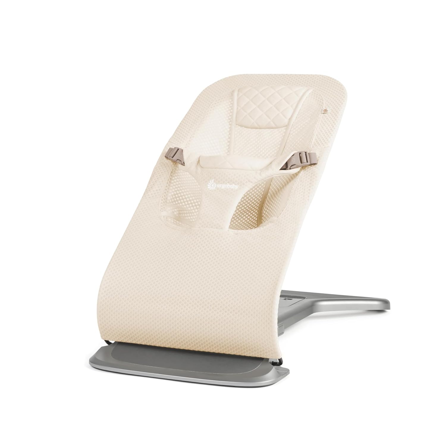 Ergobaby 3-in-1 Evolve Bouncer, Ergonomische Babywippe für Neugeborene ab Geburt bis zum Kleinkind, Babyschaukel mit Neugeboreneneinsatz (2,5 kg - 13,2 kg), Cream