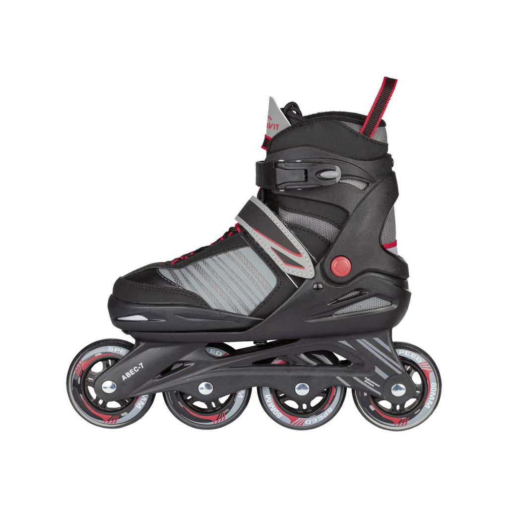 CRIVIT Inlineskates, patentierte Weiten- und Längeneinstellung (Schwarz/Rot) - B-Ware sehr gut