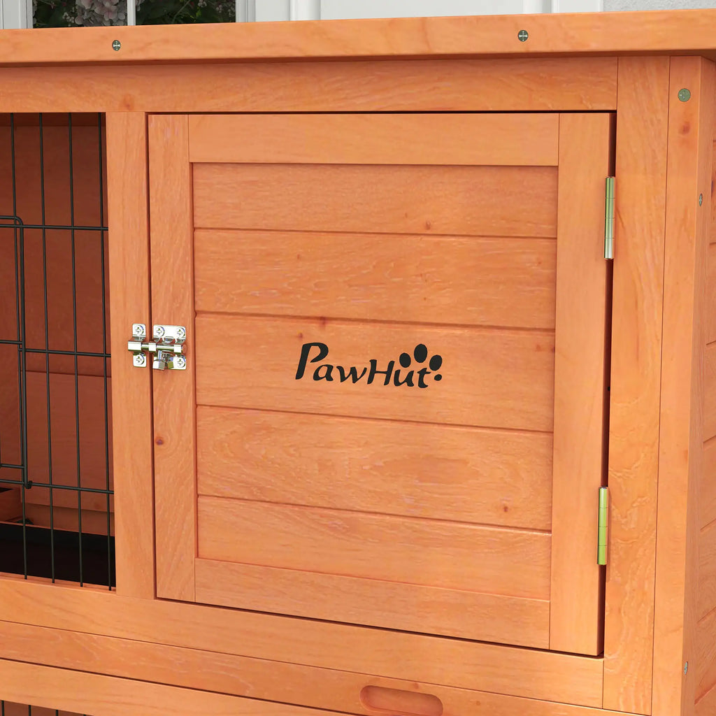 PawHut Kaninchenstall 2-stöckig geräumig wetterfest Outdoor