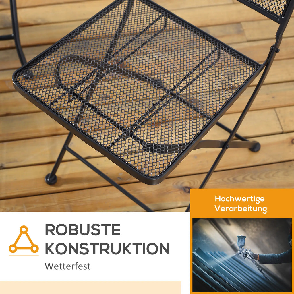Outsunny Bistroset 3-teilig klappbar wetterfest Outdoor grau
